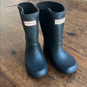 Kids Hunter Black Rain Boots